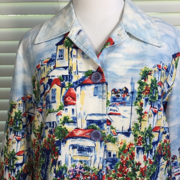 Beautiful Colorful Lined Linen Blend Jacket - Picture 3 of 8